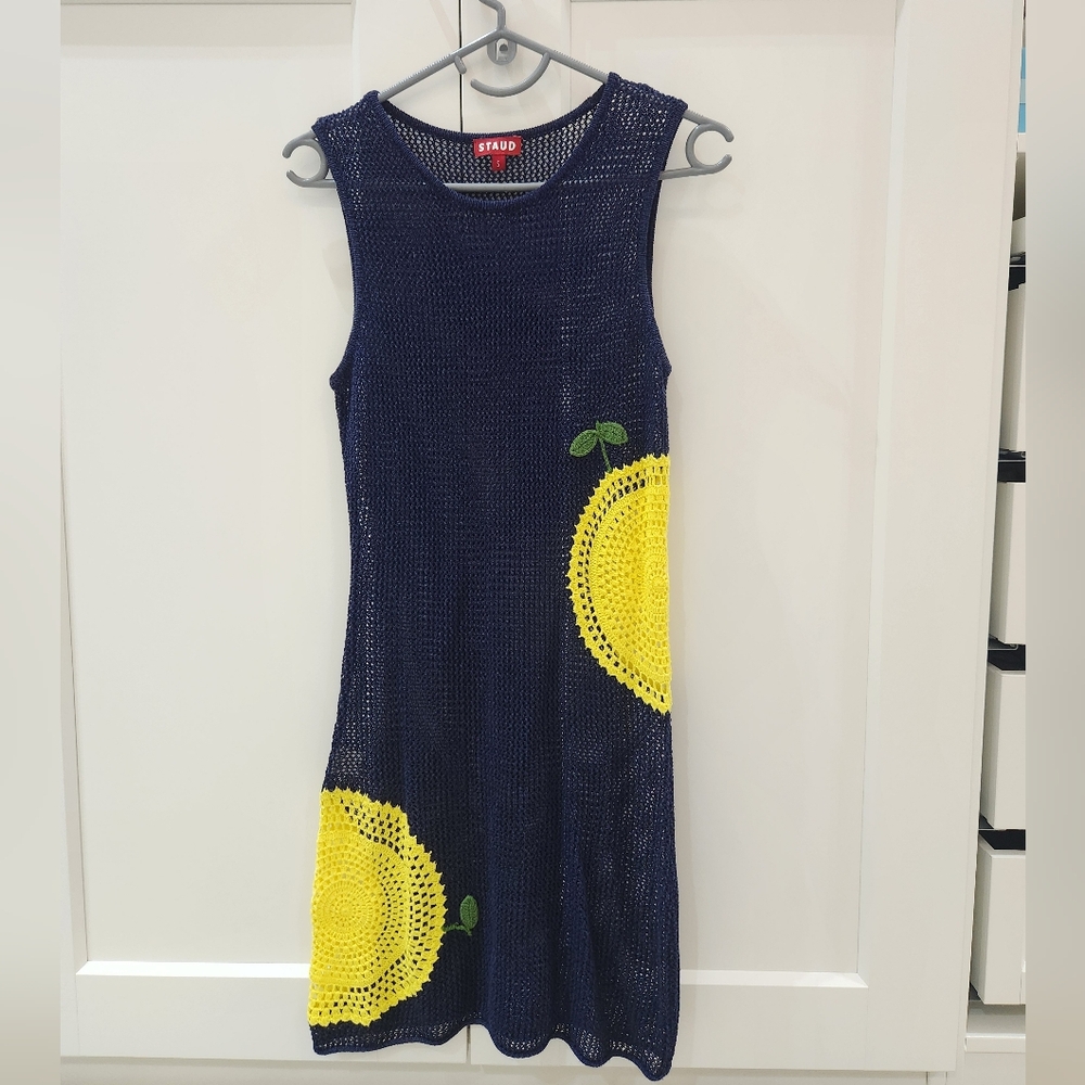 STAUD Patrizia Knit Crochet Dress